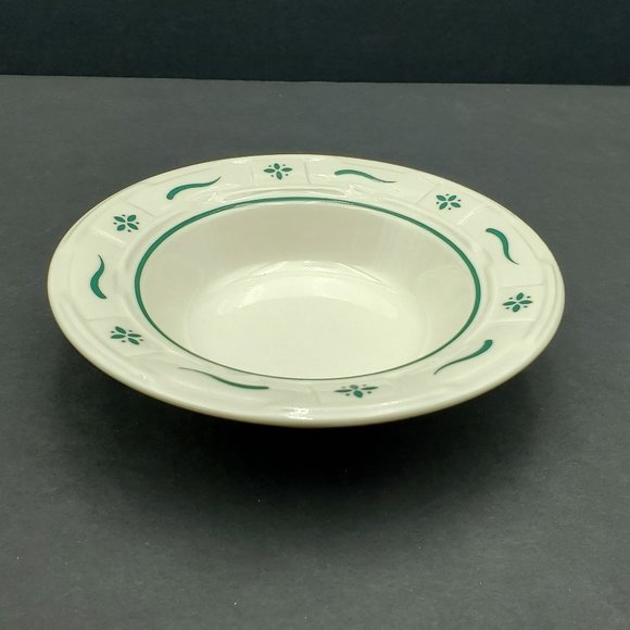 Longaberger Woven Traditions Heritage Green Rim Fruit Dessert Sauce Soup Bowls - Picture 4 of 8